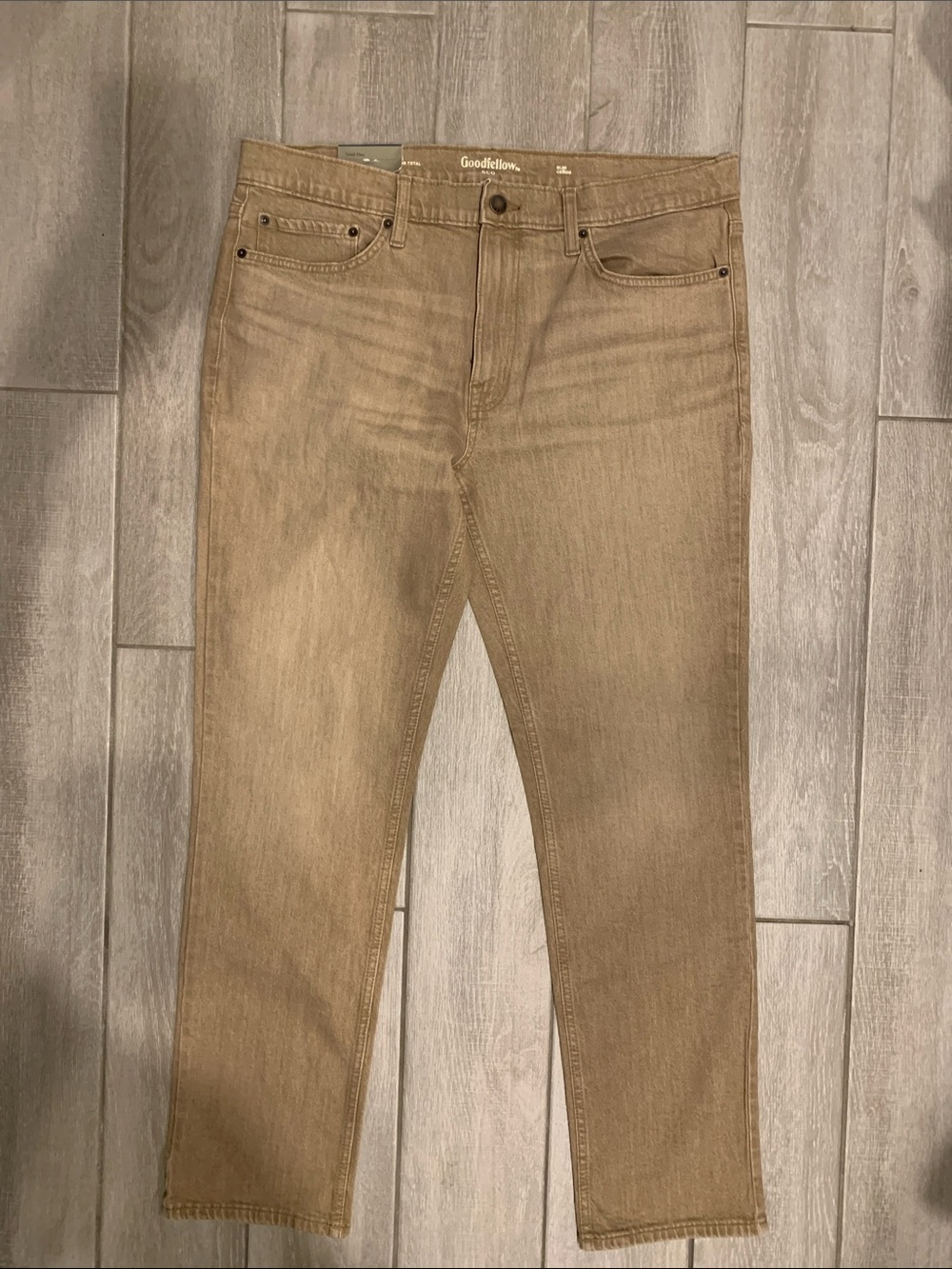 NWT Goodfellow & Co Slim Straight Jeans in Tan 38 W 32 L